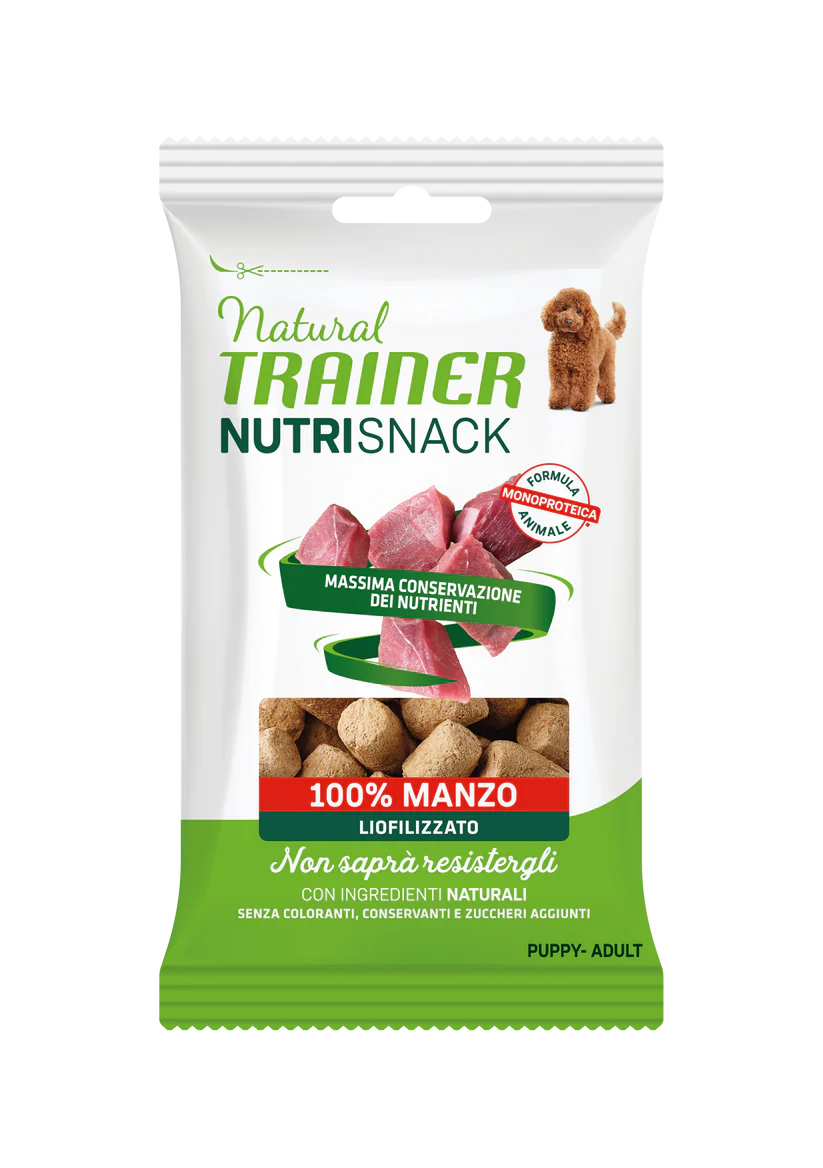 Natural Trainer NutriSnack Puppy&Adult All Size gusto Manzo 20gr