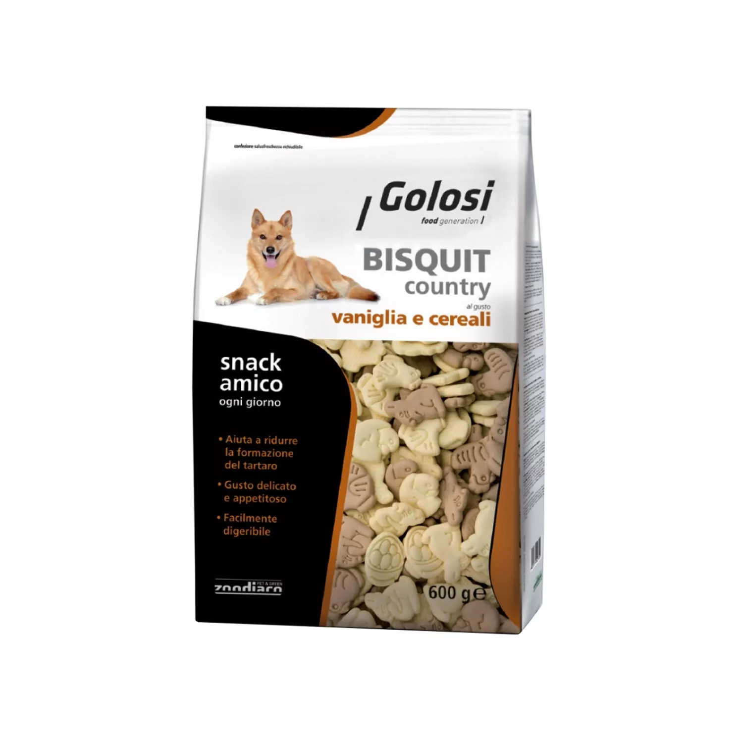 Golosi Bisquit COUNTRY Vaniglia Cereali Biscotti Contro L'Alitosi Per Cani 600g