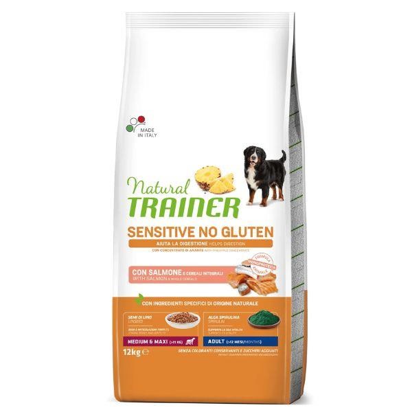 Natural Trainer Sensitive No Gluten Medium & Maxi Adult con Salmone