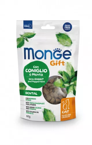 Monge Gift Dental Gatto Con Coniglio E Menta - Filled And Crunch