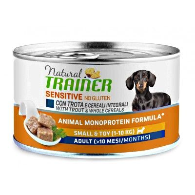 TRAINER NATURAL CANE UMIDO SENSITIVE NO GLUTEN SMALL TOY ADULT TROTA 150 G