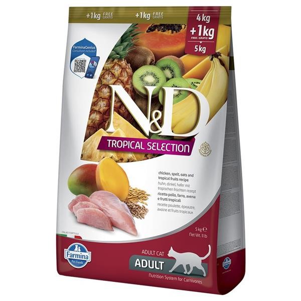 Farmina N&D Cat Tropical Selection con Pollo Crocchette per gatto 4+1