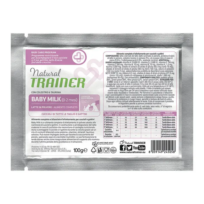 Natural Trainer Baby Milk In Polvere Per Cuccioli Bustina 100gr