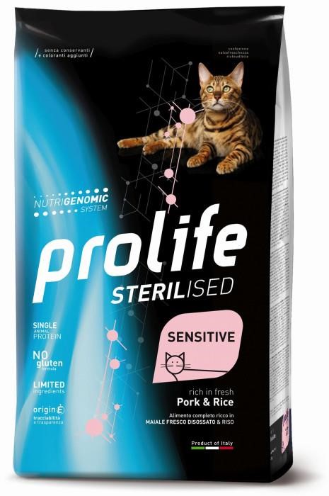 Prolife Sterilised Gatto Sensitive Maiale e Riso