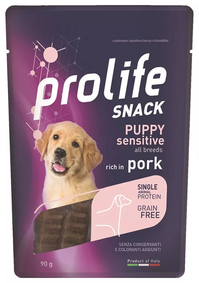 Prolife Snack Sensitive Grain Free per Cani Puppy con Maiale da 90 gr