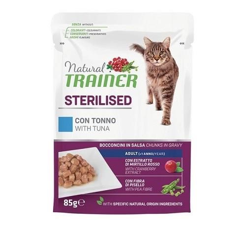 Trainer Natural per Gatto Sterilised con Bocconcini in Salsa in Busta da 85 gr